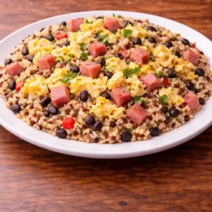 Pinto huevo con jamón